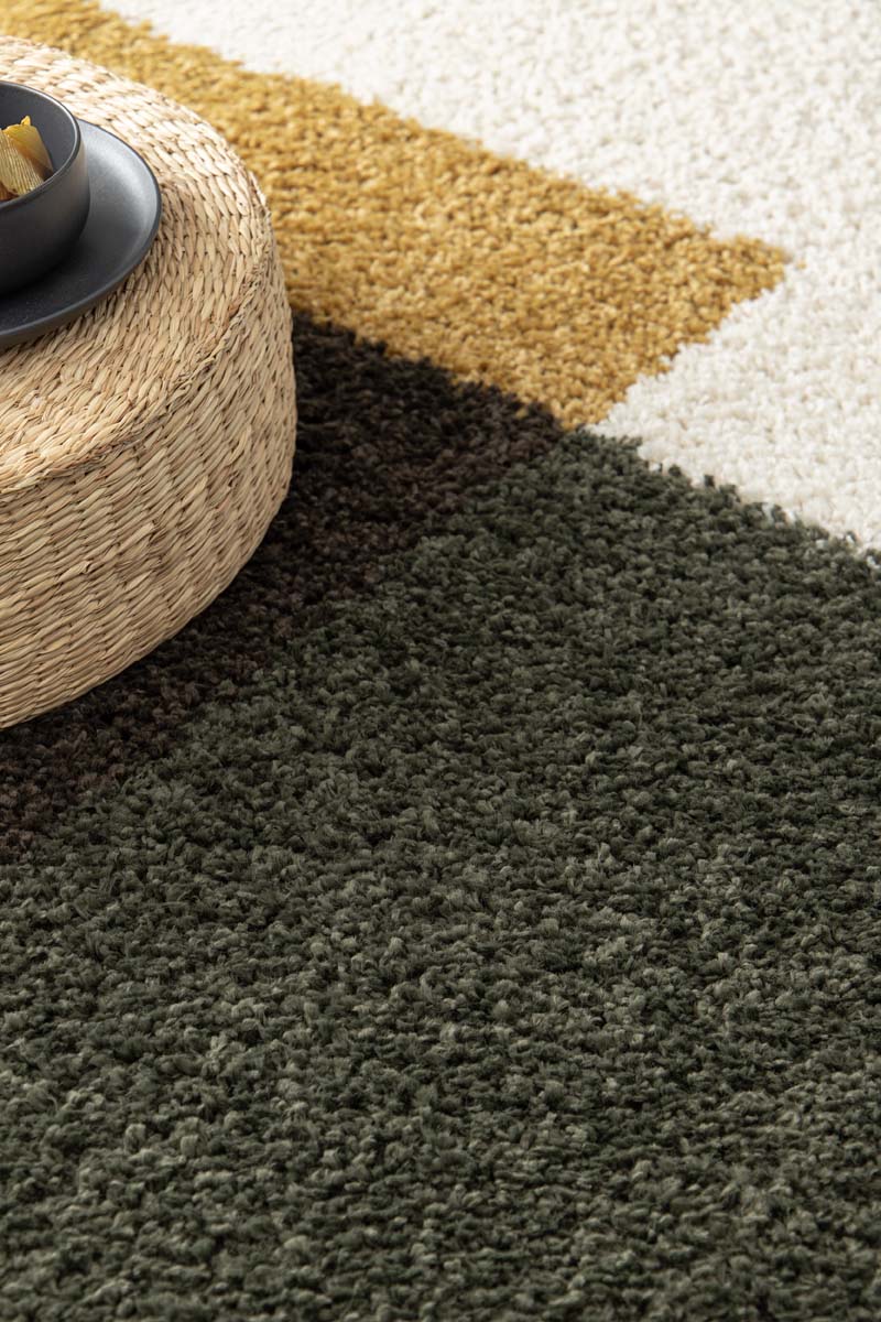 Hochflor Teppich - Mirage Empilé Olivgrün/Gelb Hochflor Teppich - Mirage Empilé Olivgrün/Gelb