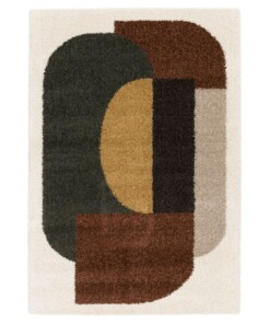 Hochflor Teppich - Mirage Enclave Olivgrün/Gelb - overzicht