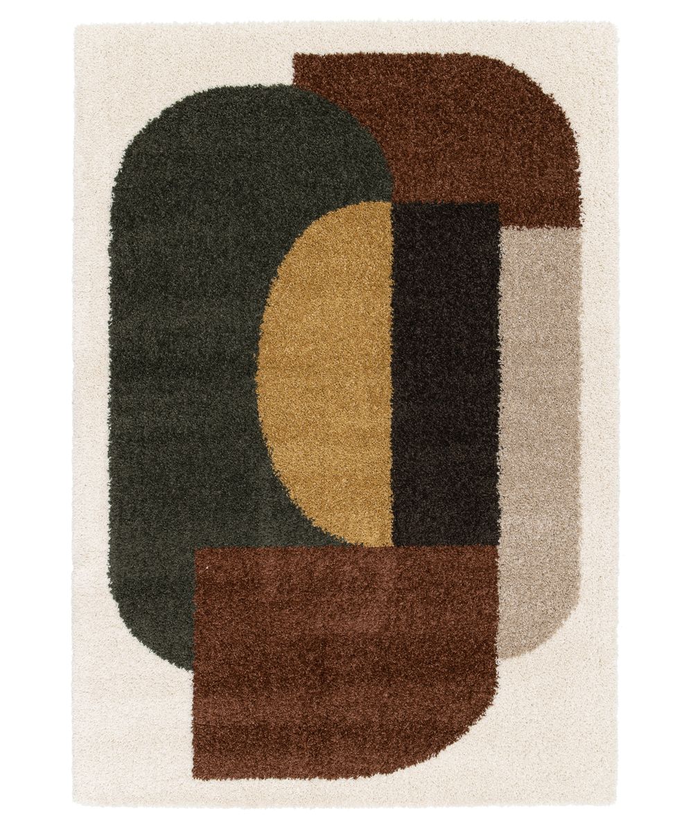 Hochflor Teppich - Mirage Enclave Olivgrün/Gelb - overzicht Hochflor Teppich - Mirage Enclave Olivgrün/Gelb - overzicht