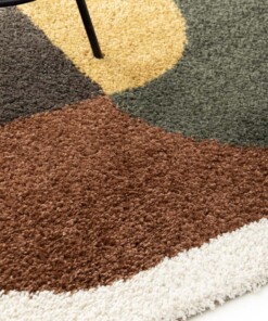 Hochflor Teppich - Mirage Enclave Olivgrün/Gelb