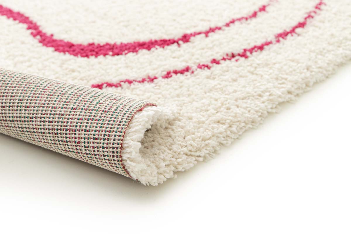 Hochflor Teppich - Mirage Méandre Elfenbein/Himbeere Hochflor Teppich - Mirage Méandre Elfenbein/Himbeere