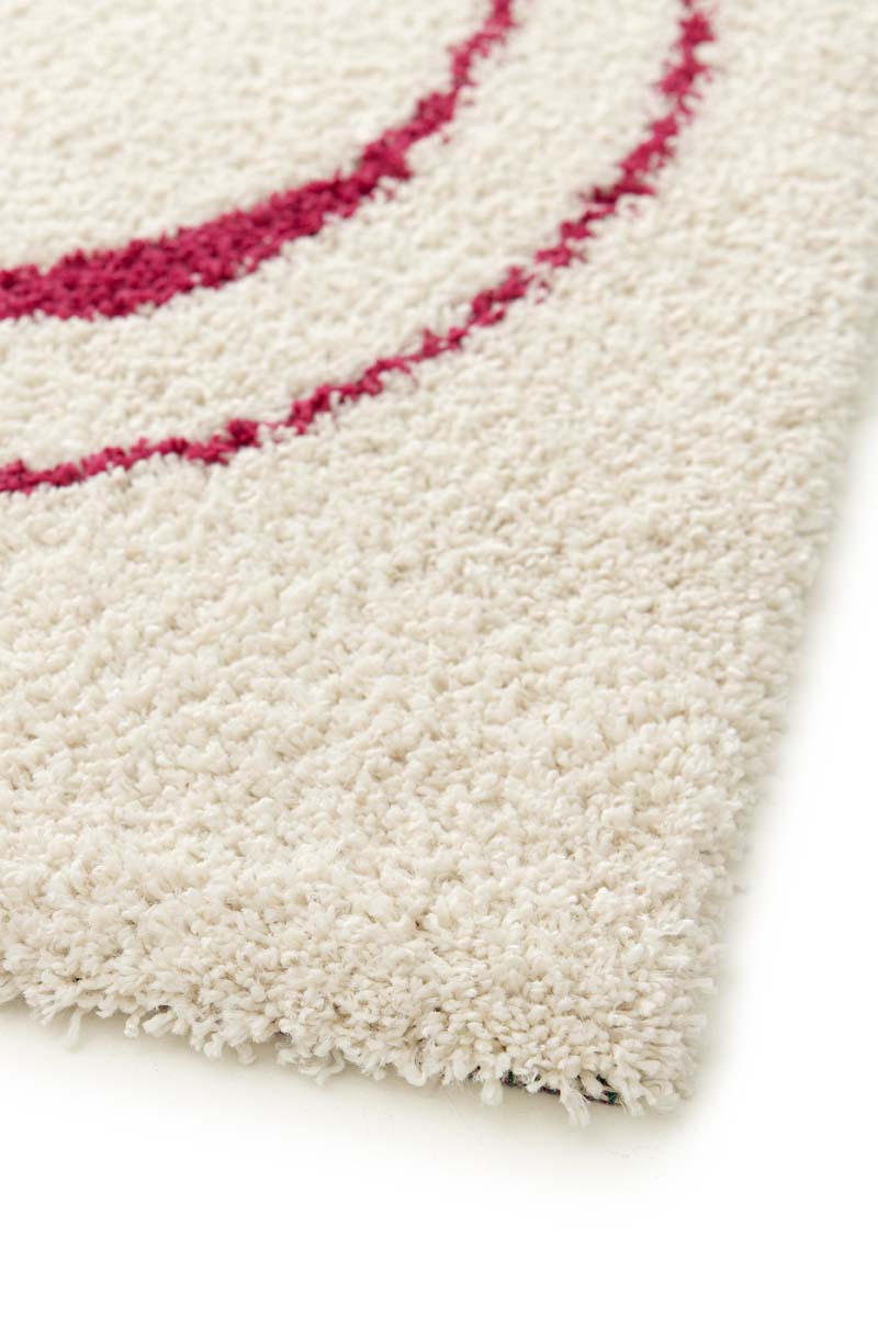 Hochflor Teppich - Mirage Méandre Elfenbein/Himbeere Hochflor Teppich - Mirage Méandre Elfenbein/Himbeere