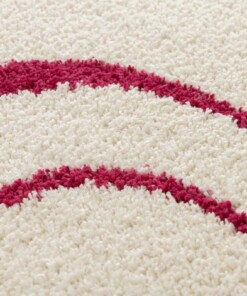 Hochflor Teppich - Mirage Méandre Elfenbein/Himbeere Hochflor Teppich - Mirage Méandre Elfenbein/Himbeere