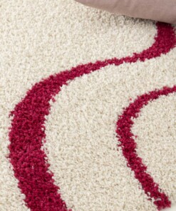 Hochflor Teppich - Mirage Méandre Elfenbein/Himbeere Hochflor Teppich - Mirage Méandre Elfenbein/Himbeere