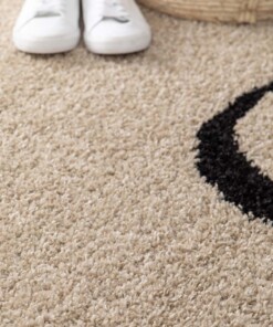 Hochflor Teppich - Mirage Méandre Beige/Schwarz