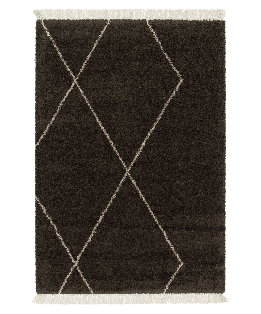Berber Teppich - Atlas Grid Dunkelbraun - overzicht Berber Teppich - Atlas Grid Dunkelbraun - overzicht