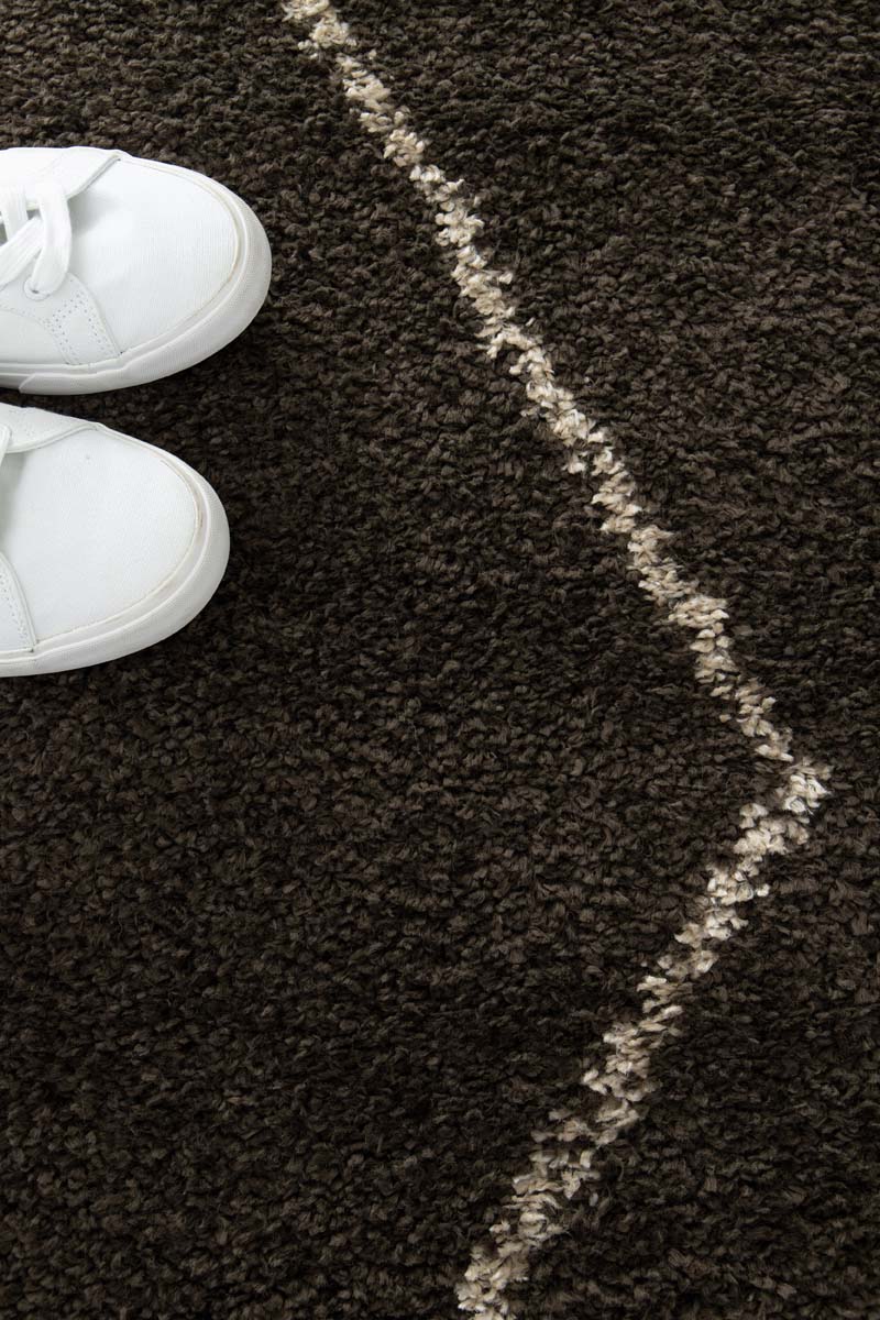 Berber Teppich - Atlas Grid Dunkelbraun Berber Teppich - Atlas Grid Dunkelbraun