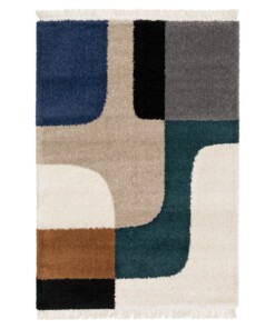 Abstrakter Teppich - Atlas Forma Blau/Mehrfarbig - overzicht