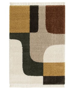 Abstrakter Teppich - Atlas Forma Ockergelb/Grün - overzicht, thumbnail