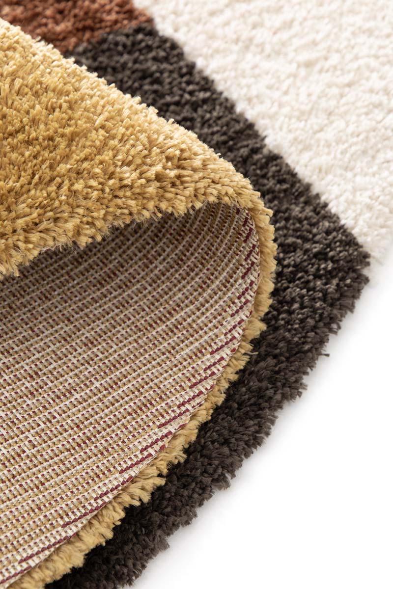 Hochflor Runder Teppich - Mirage Axis Olivgrün/Gelb Hochflor Runder Teppich - Mirage Axis Olivgrün/Gelb