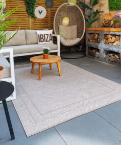 Outdoor-Teppich - Mira Frame Beige