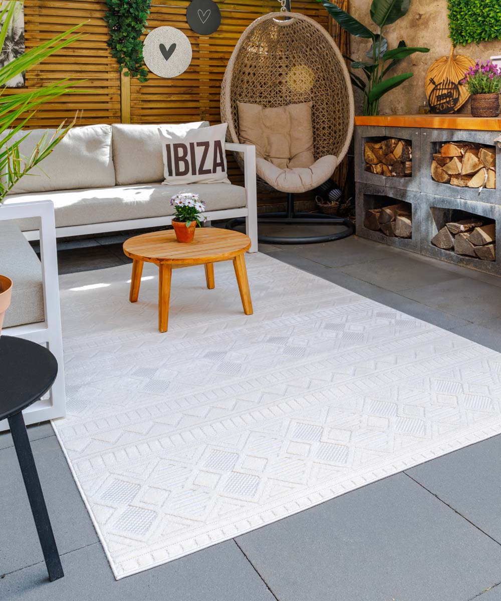 Outdoor-Teppich - Elvora Linea Creme Outdoor-Teppich - Elvora Linea Creme