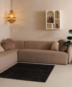 Kurzflor Teppich Quadratisch Fine - Anthrazit