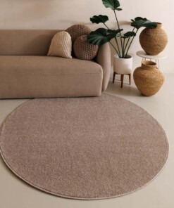 Teppich Rund Kurzflor Fine - Beige - sfeer