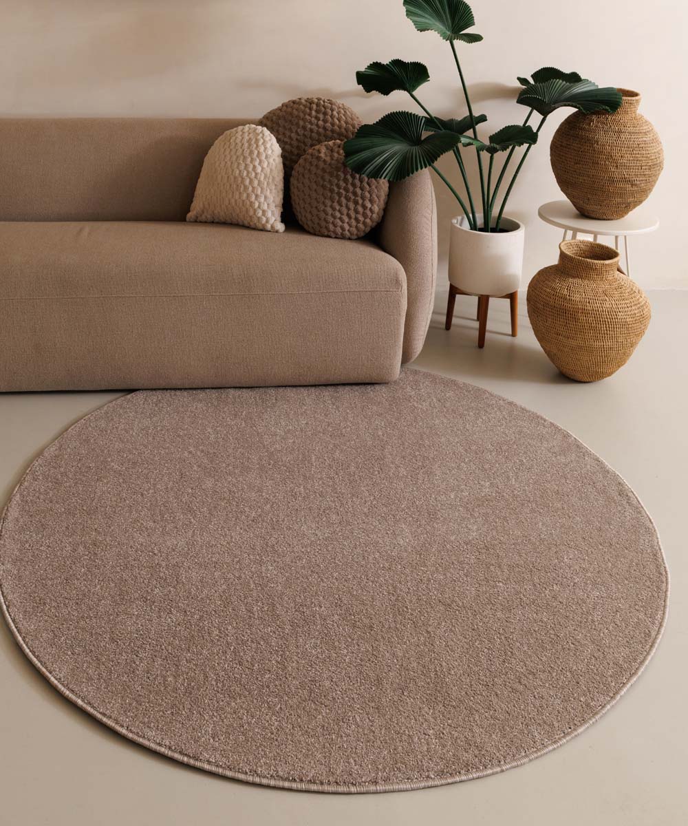 Teppich Rund Kurzflor Fine - Beige - sfeer Teppich Rund Kurzflor Fine - Beige - sfeer
