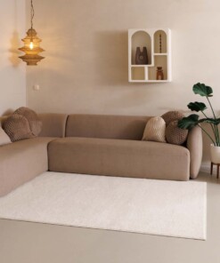 Kurzflor Teppich Fine - Champagner