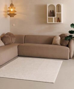 Kurzflor Teppich Quadratisch Fine - Champagner