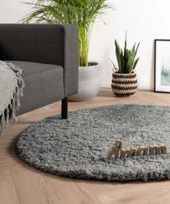 Hochflor Teppich Rund Cozy Shaggy - Grau - sfeer