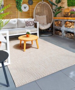 Outdoor Teppich Jute Optik - Alvra Base Beige