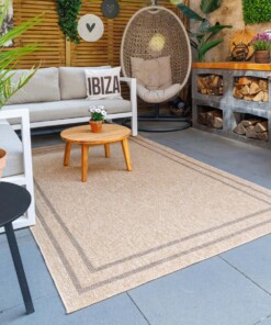 Outdoor Läufer Jute Optik Bordüre - Elara Beige