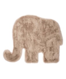 Flauschiger Kinderteppich Elefant - Fluffy Taupe - overzicht, thumbnail