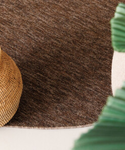 Schlingenteppich Rund Lush - Braun