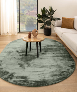 Viskose Teppich Oval - Pearl Petrol