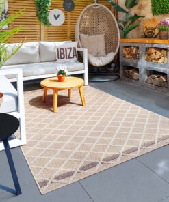 Outdoor Teppich Raute - Retreat Beige