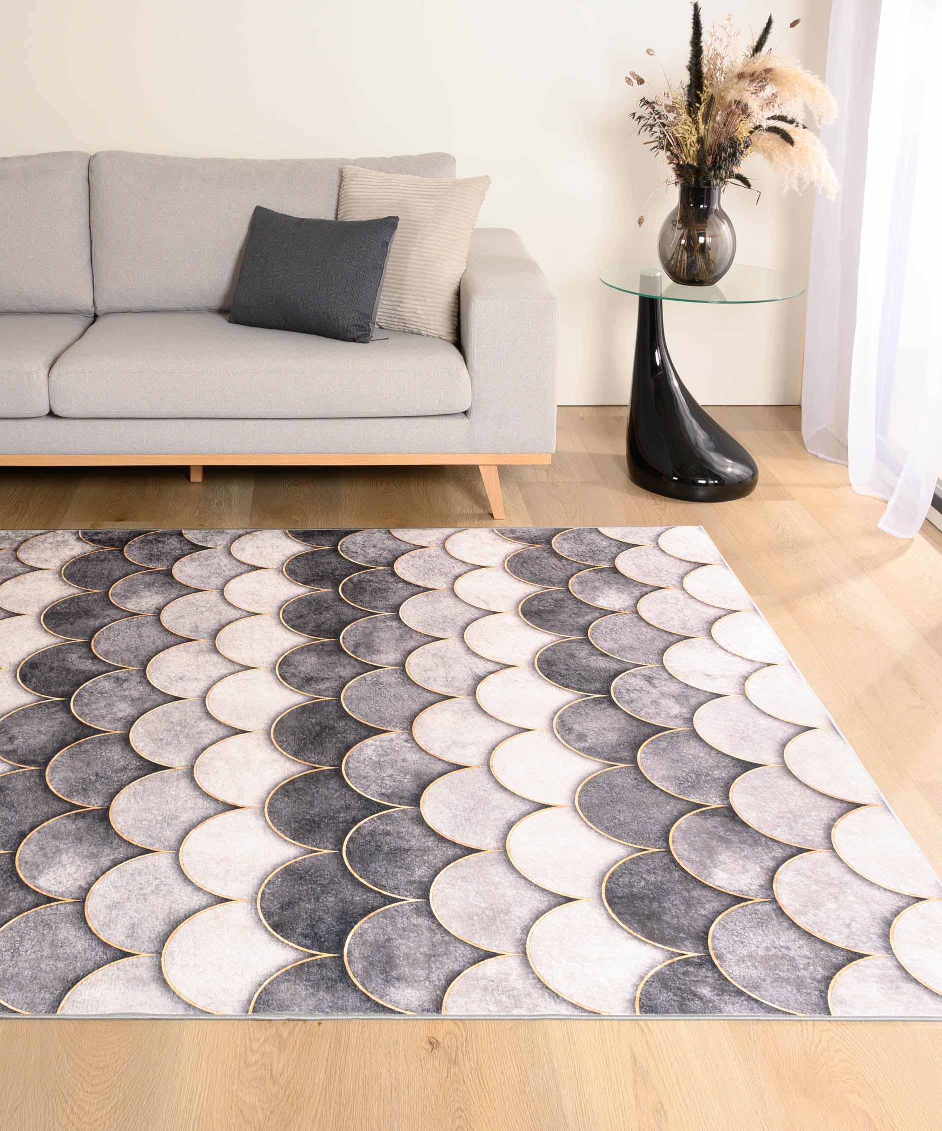 Waschbarer Teppich - Moderna Grau - sfeer Waschbarer Teppich - Moderna Grau - sfeer