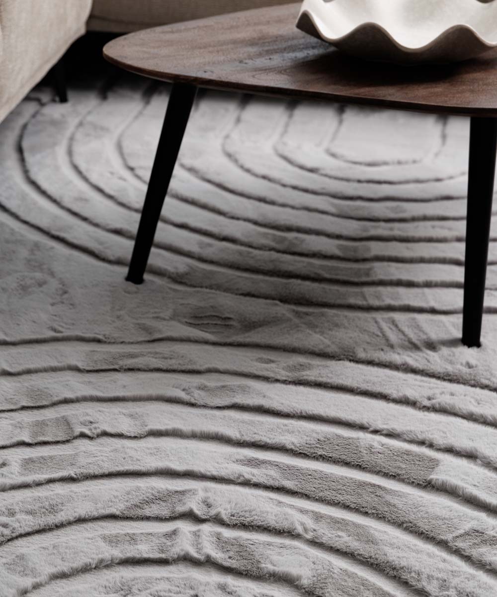 Flauschiger Teppich - Carvy Hellgrau - close up Flauschiger Teppich - Carvy Hellgrau - close up