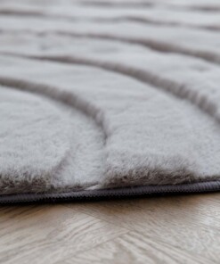 Runder Flauschiger Teppich - Carvy Hellgrau - close up, thumbnail Runder Flauschiger Teppich - Carvy Hellgrau - close up, thumbnail