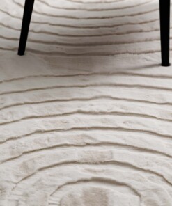 Runder Flauschiger Teppich - Carvy Creme - close up, thumbnail Runder Flauschiger Teppich - Carvy Creme - close up, thumbnail