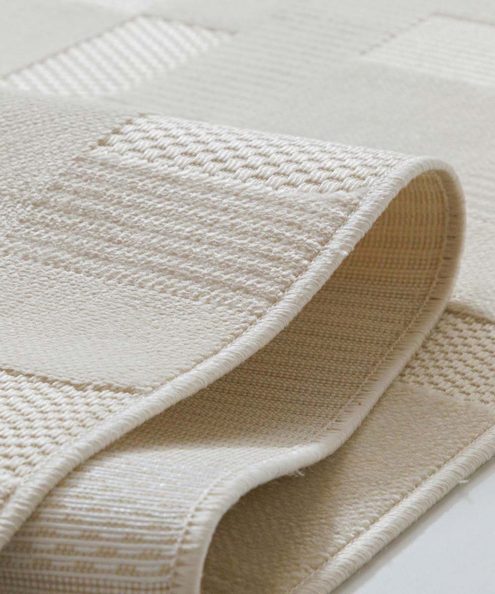 Balkonteppich - Elvora Curve Creme - close up Balkonteppich - Elvora Curve Creme - close up