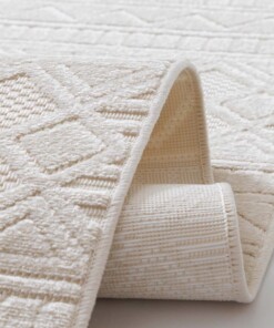 Balkonteppich - Elvora Linea Creme - close up, thumbnail