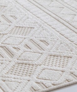 Balkonteppich - Elvora Linea Creme - close up, thumbnail
