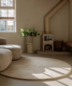 Runder Berberteppich - Nomad Beige - sfeer