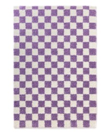 Teppich Schachbrettmuster - Check Elfenbein/Flieder - overzicht, thumbnail