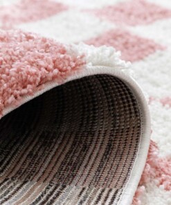 Schachbrett Teppich - Check Elfenbein/Pink - close up, thumbnail Schachbrett Teppich - Check Elfenbein/Pink - close up, thumbnail
