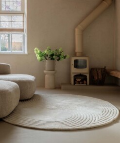 Runder Design Teppich - Balans Dual Elfenbein - sfeer