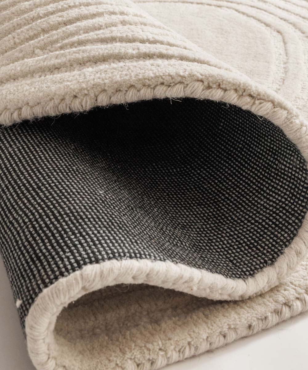 Runder Design Teppich - Balans Dual Elfenbein - close up Runder Design Teppich - Balans Dual Elfenbein - close up