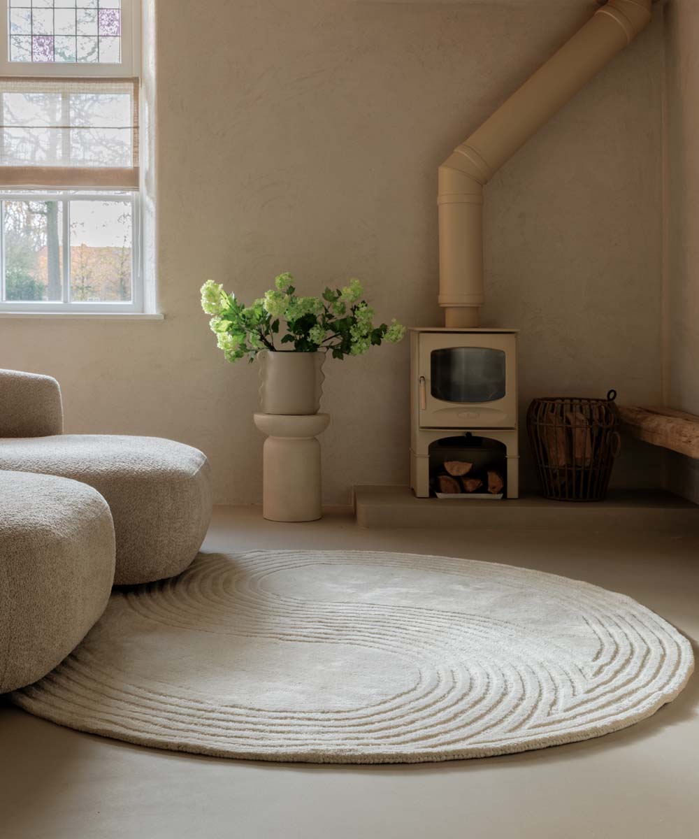 Runder Design Teppich - Balans Dual Elfenbein - sfeer Runder Design Teppich - Balans Dual Elfenbein - sfeer