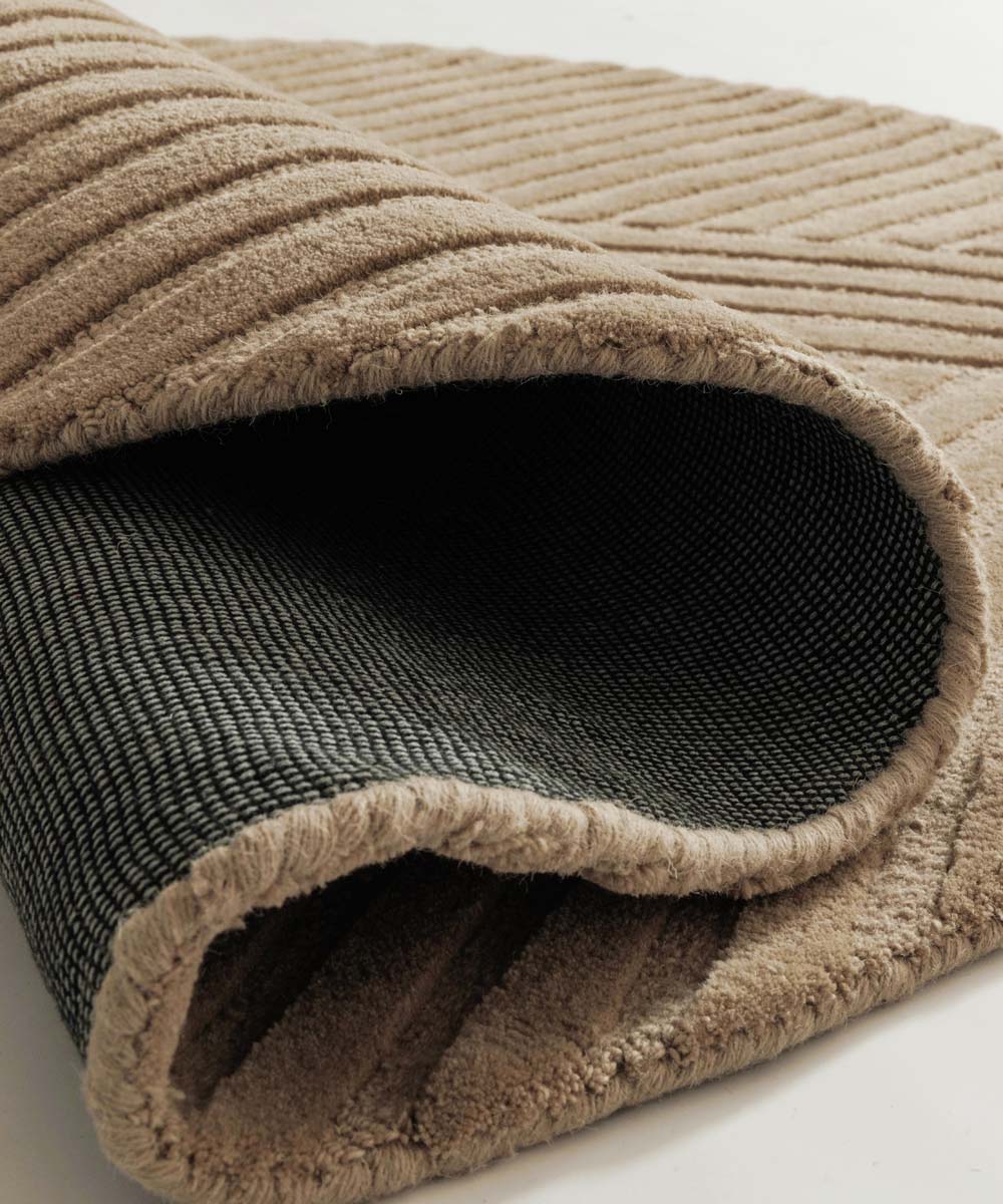 Runder Design Teppich - Balans Field Beige - close up Runder Design Teppich - Balans Field Beige - close up