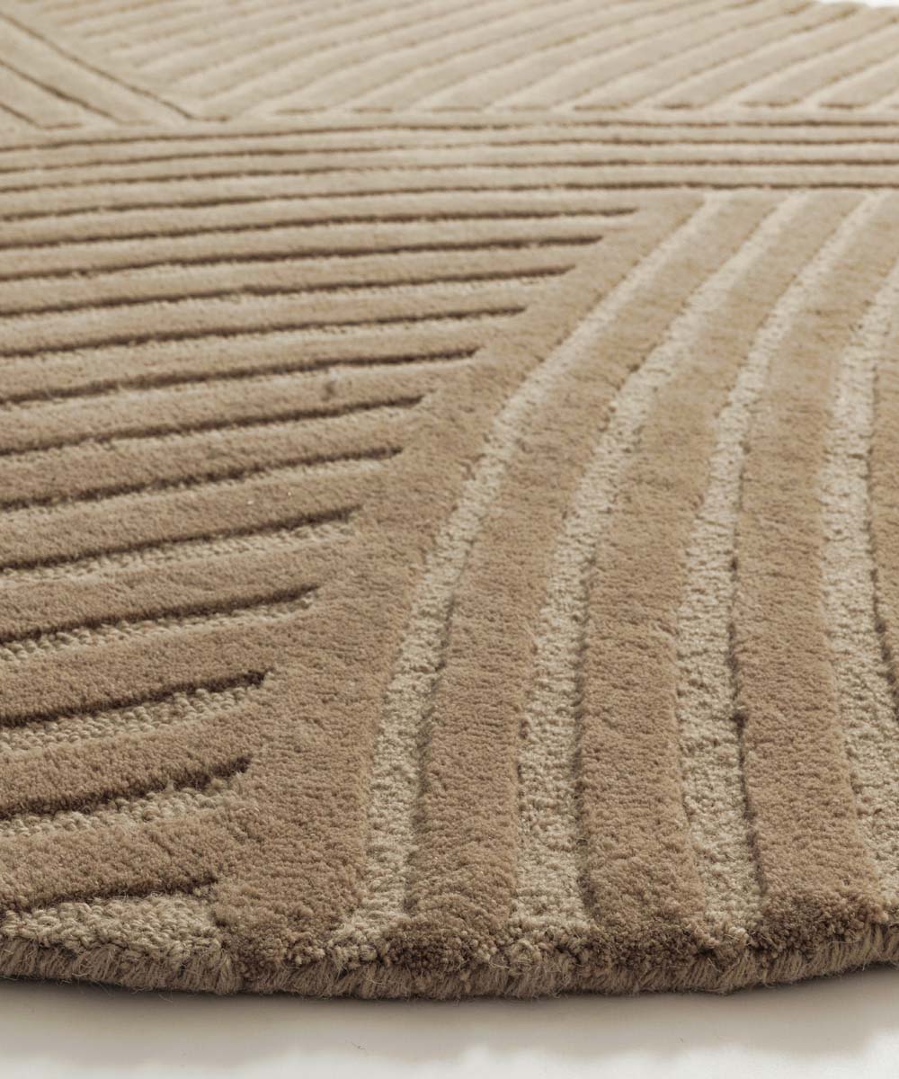 Runder Design Teppich - Balans Field Beige - close up Runder Design Teppich - Balans Field Beige - close up