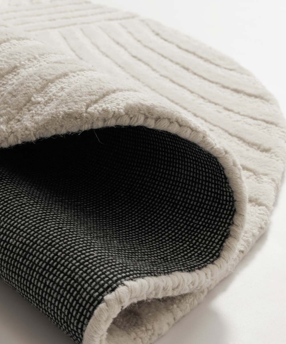 Runder Design Teppich - Balans Field Elfenbein - close up Runder Design Teppich - Balans Field Elfenbein - close up