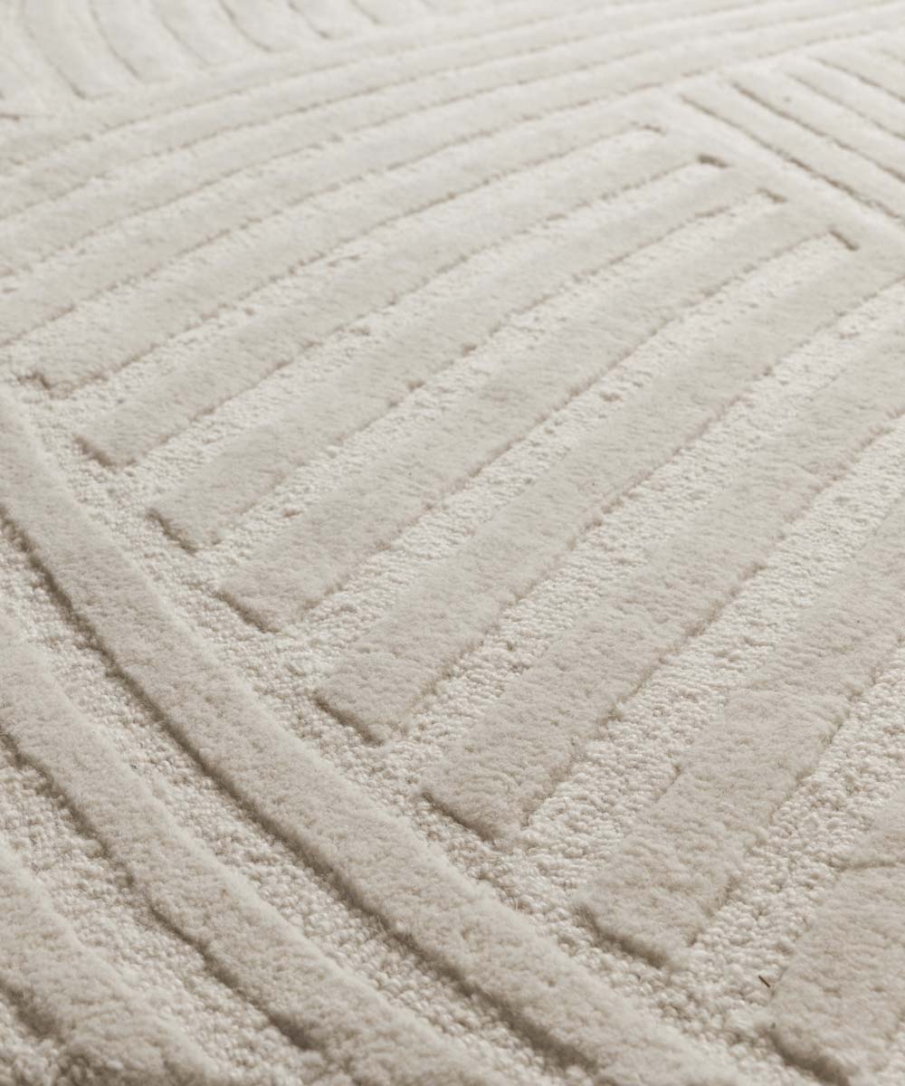 Runder Design Teppich - Balans Field Elfenbein - close up Runder Design Teppich - Balans Field Elfenbein - close up