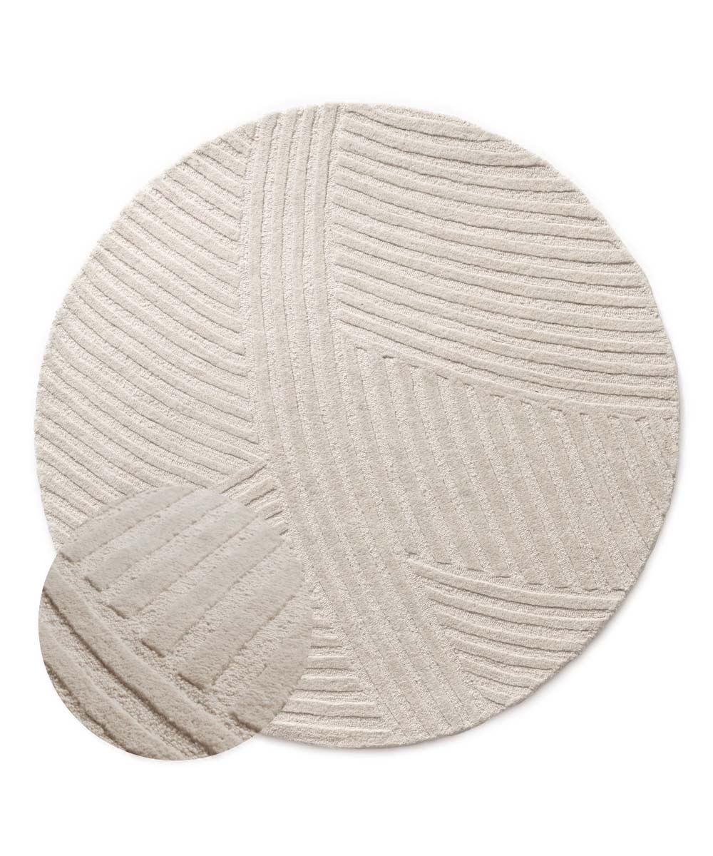 Runder Design Teppich - Balans Field Elfenbein - overzicht Runder Design Teppich - Balans Field Elfenbein - overzicht