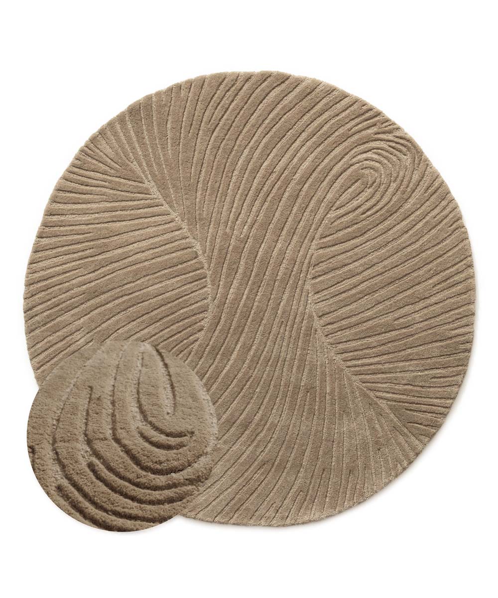 Runder Design Teppich - Balans Tree Beige - overzicht Runder Design Teppich - Balans Tree Beige - overzicht