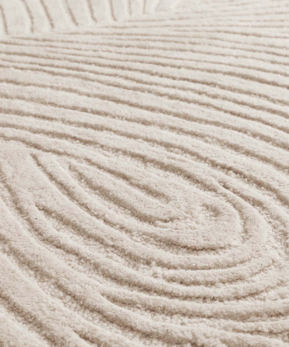 Runder Design Teppich - Balans Tree Elfenbein - close up Runder Design Teppich - Balans Tree Elfenbein - close up