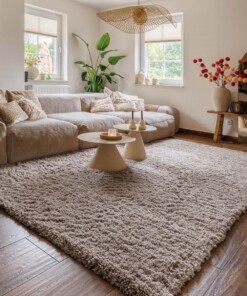 Hochflor Teppich Cozy Shaggy - Beige - sfeer