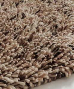 Hochflor Wollteppich - Aurelia creme/braun - close up, thumbnail Hochflor Wollteppich - Aurelia creme/braun - close up, thumbnail